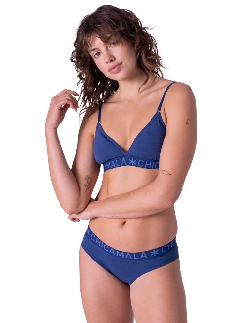Chicamala Solid bleu marine soutien-gorge sans forme