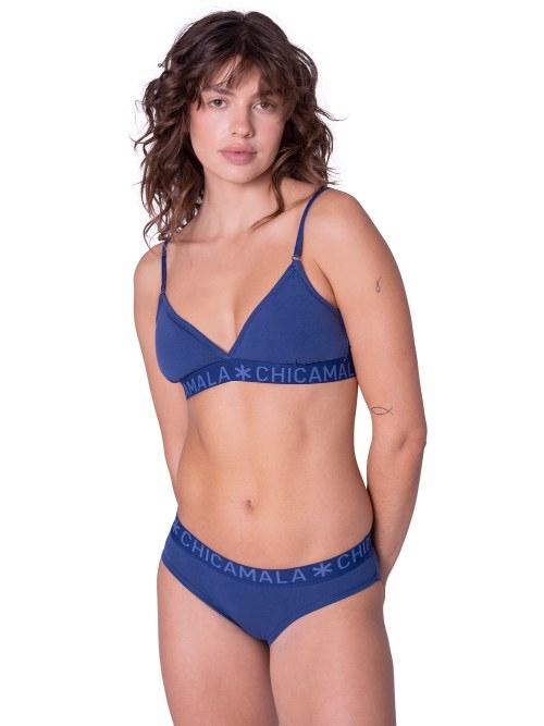 Chicamala Solid bleu marine soutien-gorge sans forme