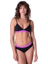 Chicamala Solid noir/violet soutien-gorge sans forme