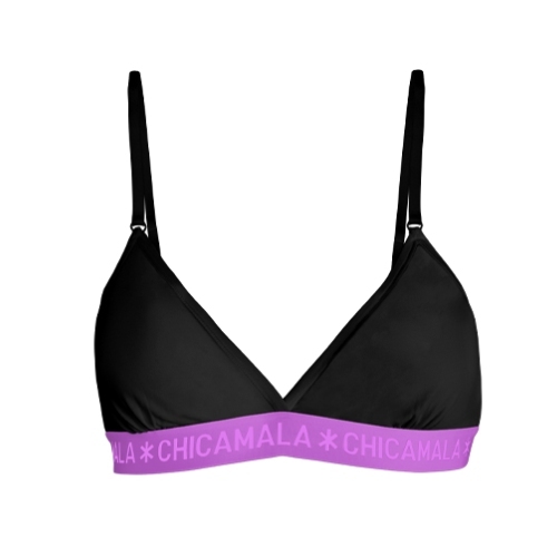 Chicamala Solid noir/violet soutien-gorge sans forme
