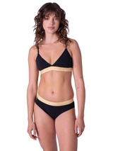 Chicamala Solid noir/jaune soutien-gorge sans forme