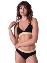 Chicamala Solid noir/jaune soutien-gorge sans forme