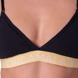 Chicamala Solid noir/jaune soutien-gorge sans forme