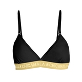 Chicamala Solid noir/jaune soutien-gorge sans forme