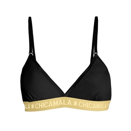 Chicamala Solid noir/jaune soutien-gorge sans forme
