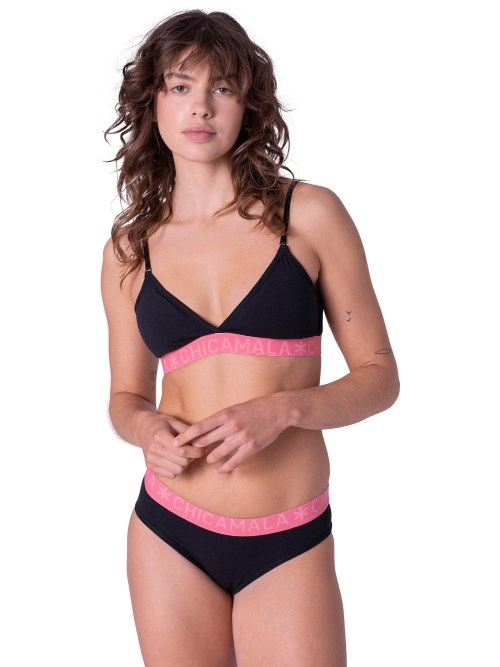 Chicamala Solid noir/rose soutien-gorge sans forme