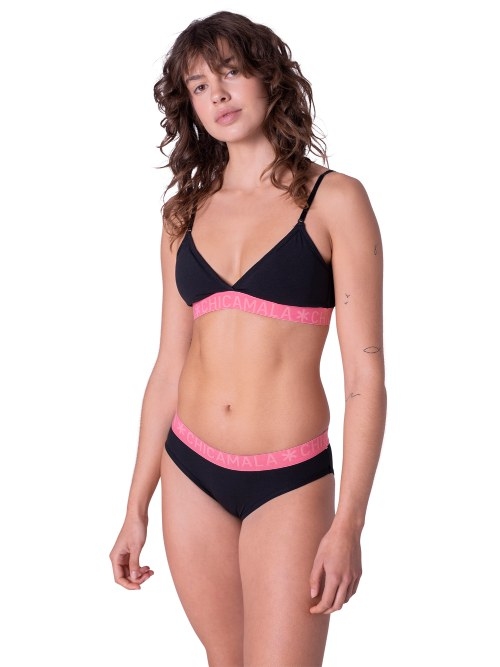 Chicamala Solid noir/rose soutien-gorge sans forme