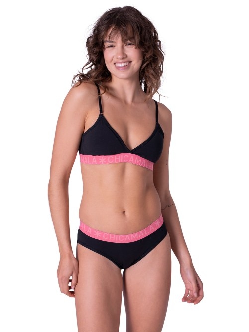Chicamala Solid noir/rose soutien-gorge sans forme