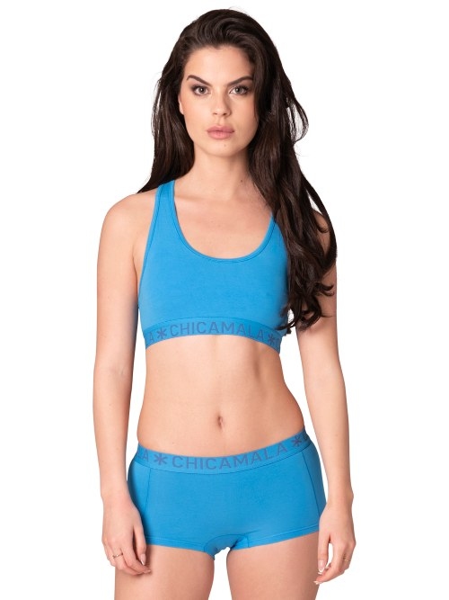 Chicamala Solid bleu soutien-gorge sans forme