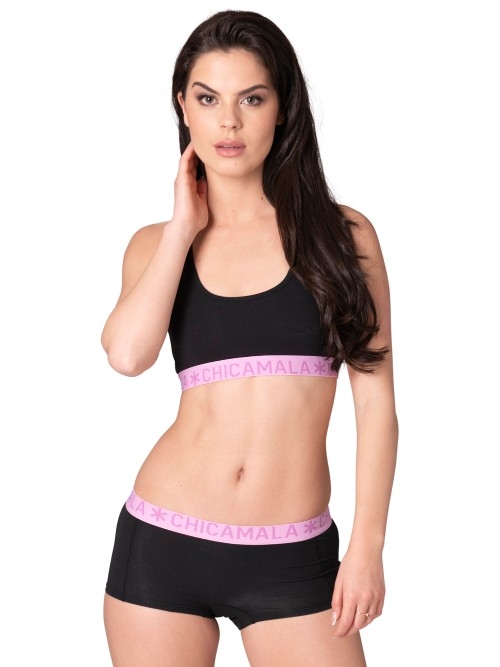 Chicamala Solid noir/rose soutien-gorge sans forme