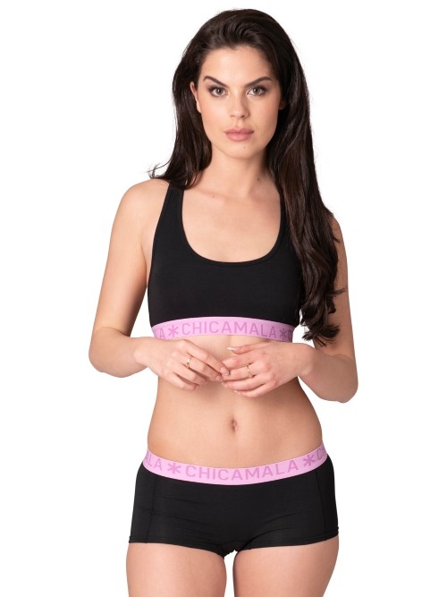 Chicamala Solid noir/rose soutien-gorge sans forme