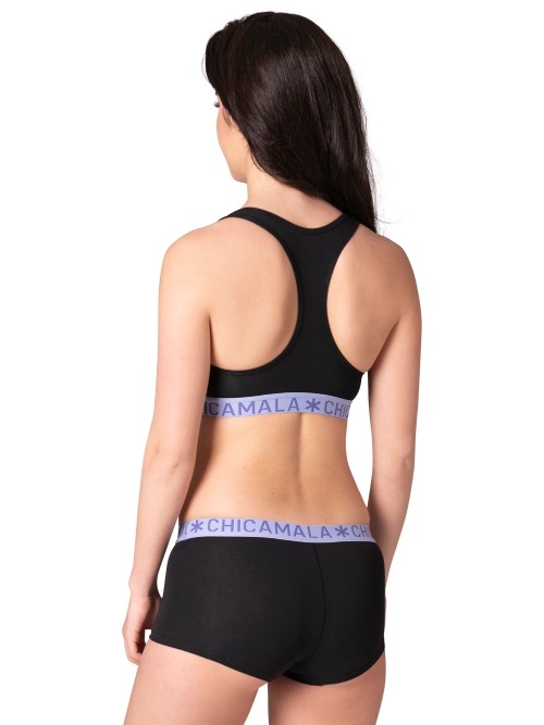 Chicamala Solid noir/violet soutien-gorge sans forme