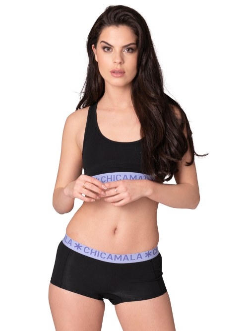 Chicamala Solid noir/violet soutien-gorge sans forme