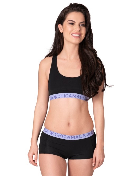 Chicamala Solid noir/violet soutien-gorge sans forme