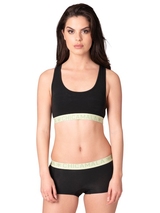 Chicamala Solid noir/vert soutien-gorge sans forme