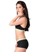 Chicamala Solid noir/vert soutien-gorge sans forme
