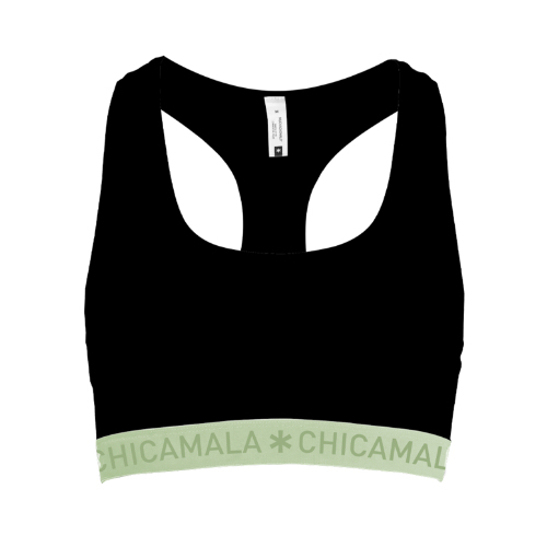 Chicamala Solid noir/vert soutien-gorge sans forme