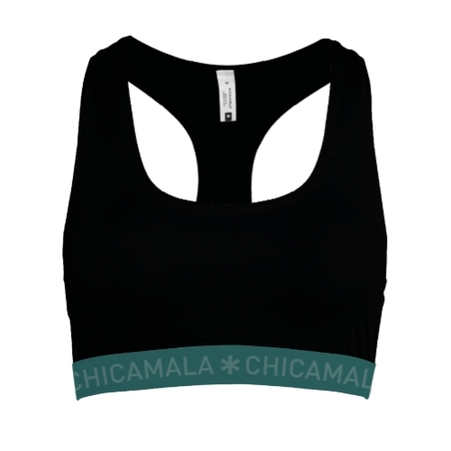 Chicamala Solid noir/vert soutien-gorge sans forme