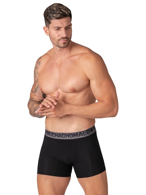 Muchachomalo Solid  noir boxer en coton