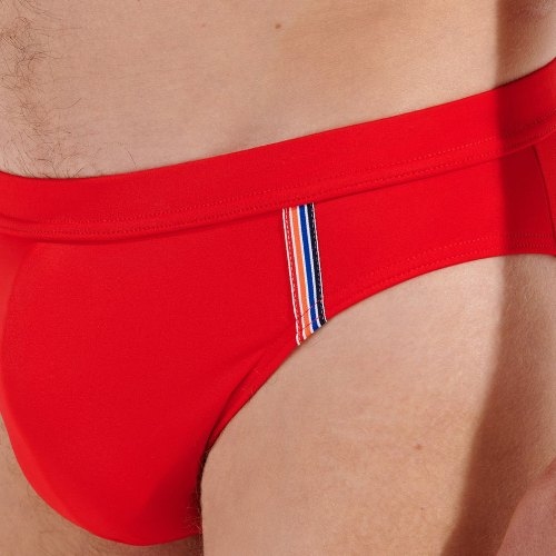 HOM Swimwear Nautical Cup rouge slip de bain