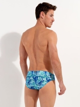 HOM Swimwear Tartane bleu slip de bain