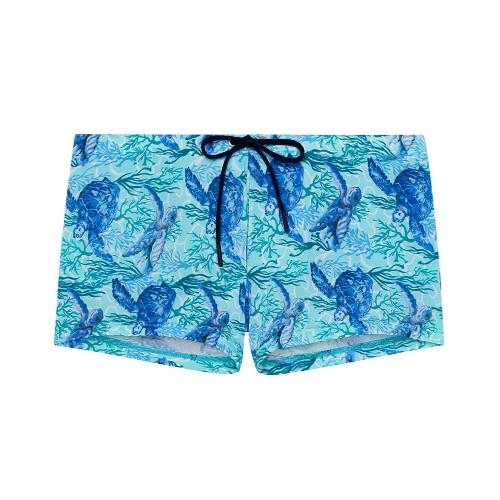 HOM Swimwear Tartane bleu boxeur nageur