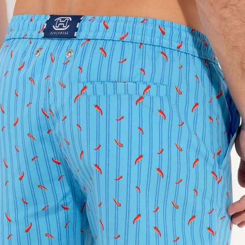 HOM Swimwear Espelette turquoise maillot de bain pour homme