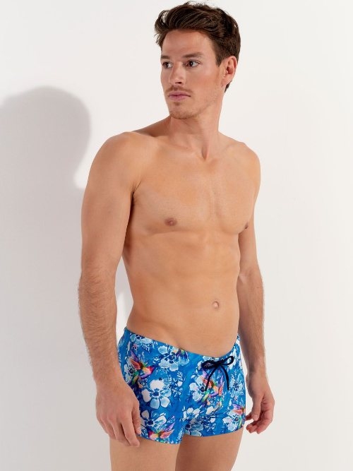 HOM Swimwear Colibris bleu boxeur nageur