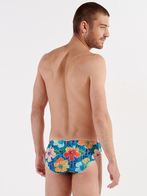 HOM Swimwear Dino turquoise slip de bain