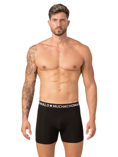 Muchachomalo Solid  noir boxer en coton