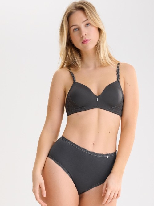 Lisca River anthracite soutien-gorge sans armatures en dentelle