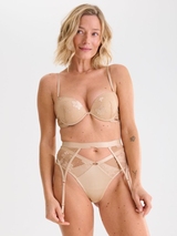 Lisca Passion rose with gold jarretelles garter belt