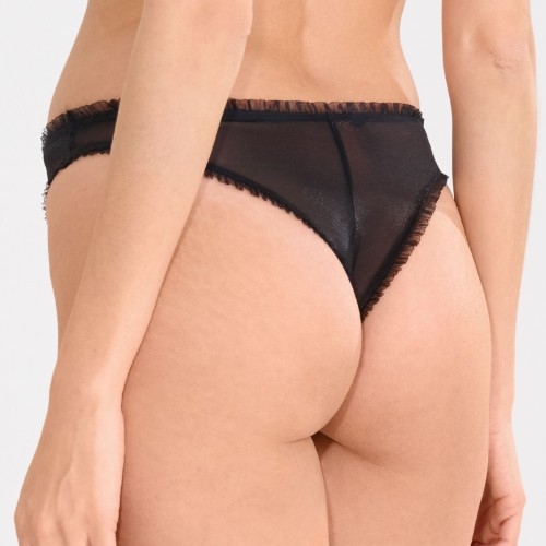 Lisca Shiny Star noir culotte string