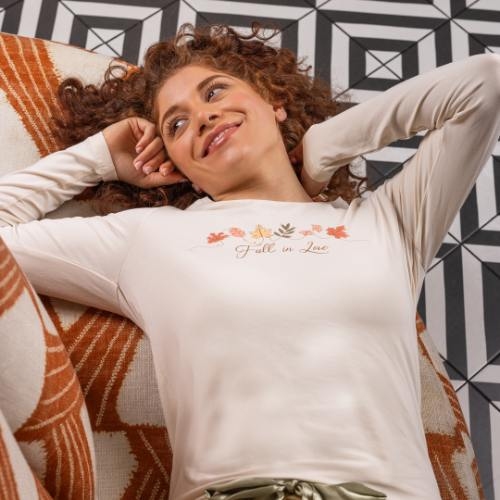 Charlie Choe Lovely Nights blanc cassé chemise de pyjama