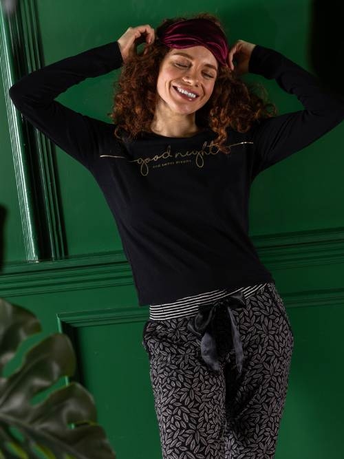 Charlie Choe Fall in Love noir pantalon de pyjama