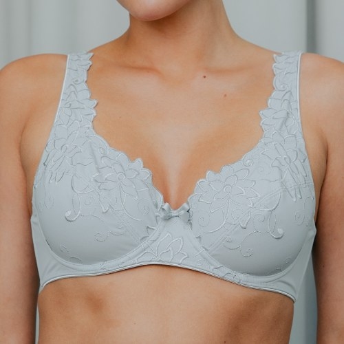 Guy de France Embroidery gris soutien-gorge sans forme