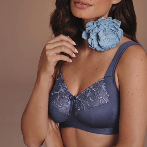Anita Lucia bleu soutien-gorge sans armatures en dentelle