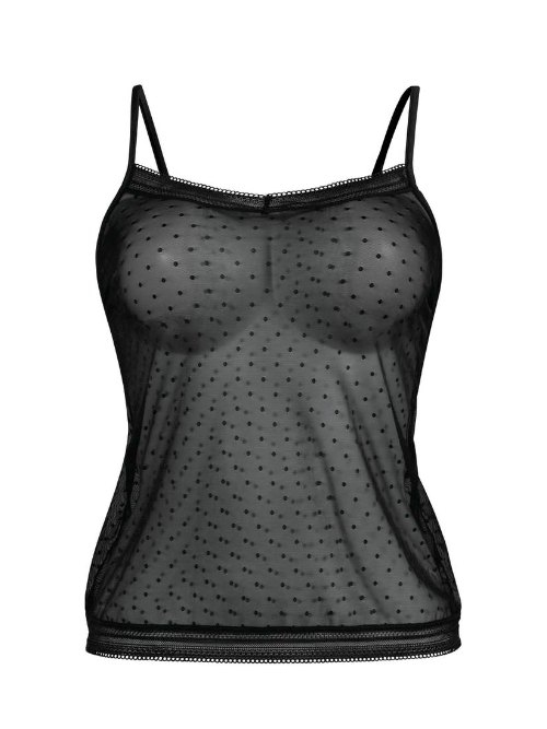 Rosa Faia Emily noir top spaghetti