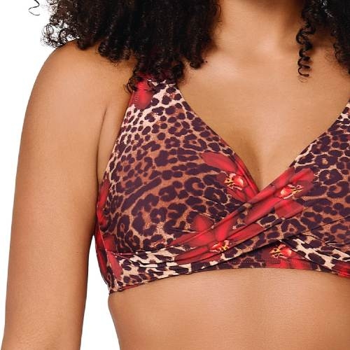 Plage de LingaDore Leopard Flower rouge soutien-gorge bikini corbeille