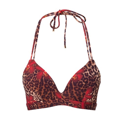 Plage de LingaDore Leopard Flower rouge haut de bikini préformé