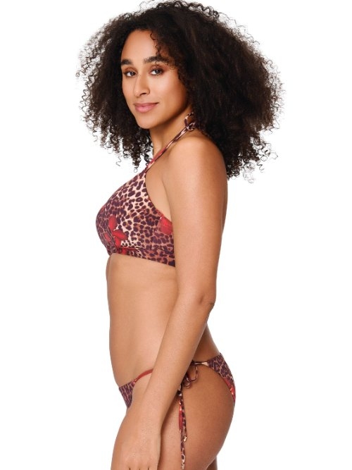 Plage de LingaDore Leopard Flower rouge haut de bikini préformé