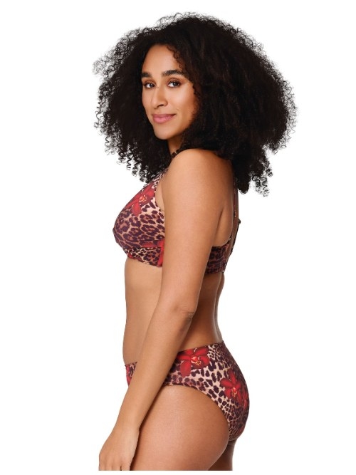 Plage de LingaDore Leopard Flower rouge slip de bikini