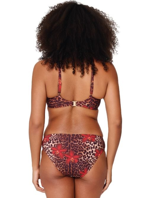 Plage de LingaDore Leopard Flower rouge slip de bikini