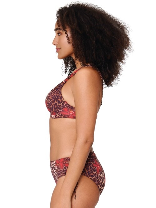 Plage de LingaDore Leopard Flower rouge slip de bikini