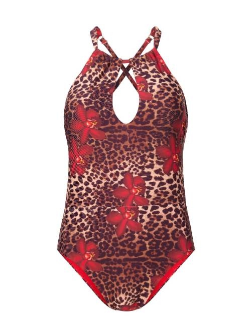Plage de LingaDore Leopard Flower rouge maillot de bain
