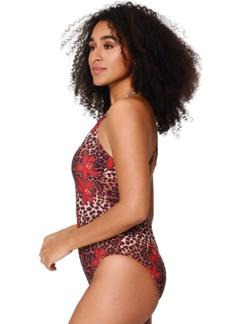 Plage de LingaDore Leopard Flower rouge maillot de bain