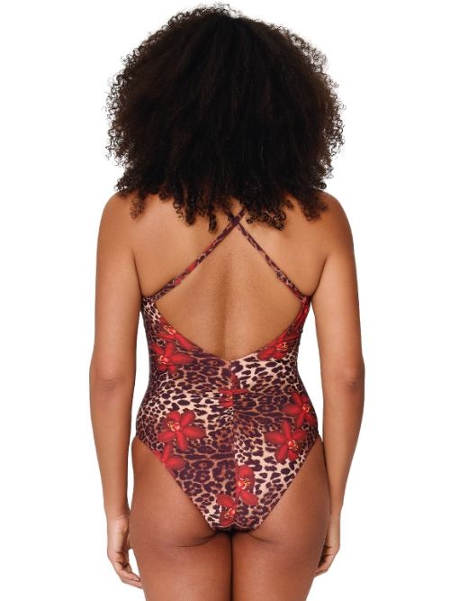 Plage de LingaDore Leopard Flower rouge maillot de bain