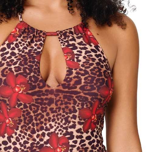 Plage de LingaDore Leopard Flower rouge maillot de bain