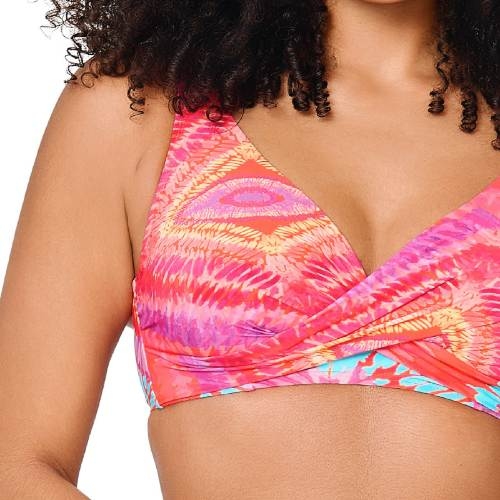 Plage de LingaDore Beach Vibes Only corail haut de bikini préformé