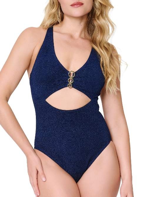 Plage de LingaDore A Touch Of Gold bleu marine maillot de bain